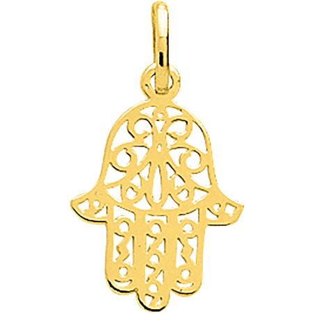 Pendentif Main de Fatma ajourée en Or 9 Carats