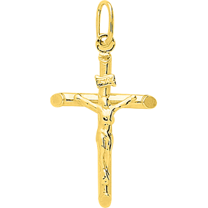 Croix ornée du Christ 15x25mm Or 18 Carats