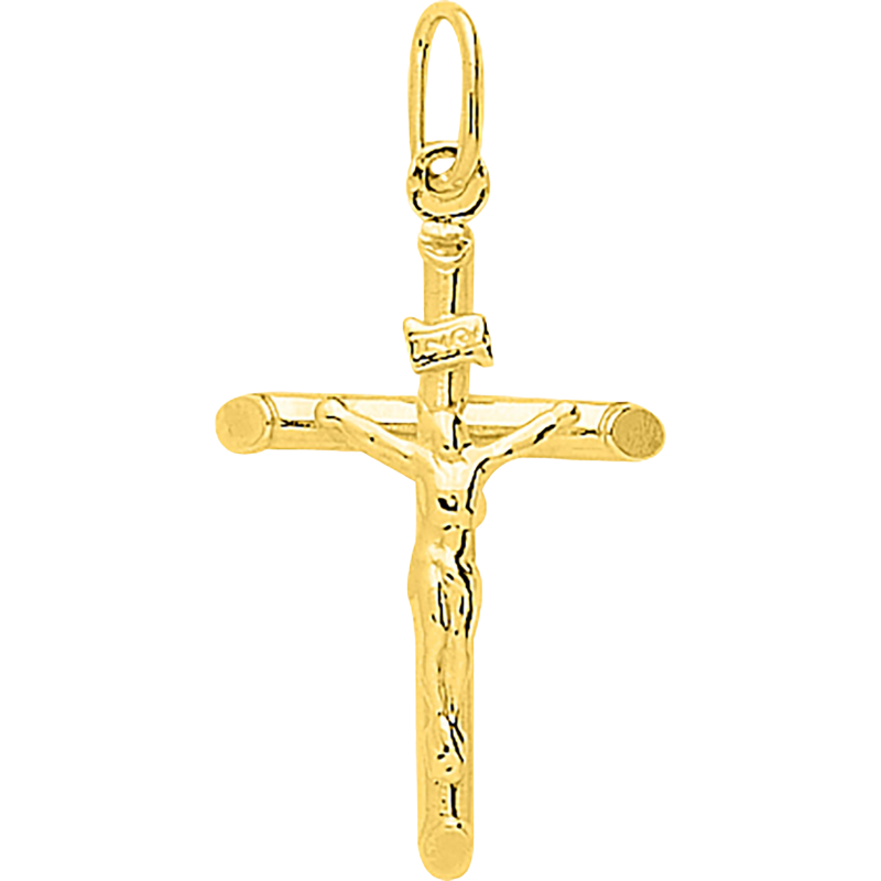 Croix ornée du Christ 15x25mm Or 18 Carats