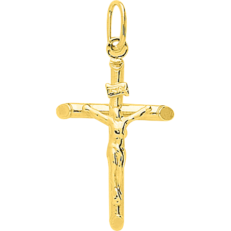 Croix ornée du Christ 15x25mm Or 18 Carats