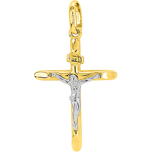 Croix ornée du Christ 15x25mm Or 18 Carats