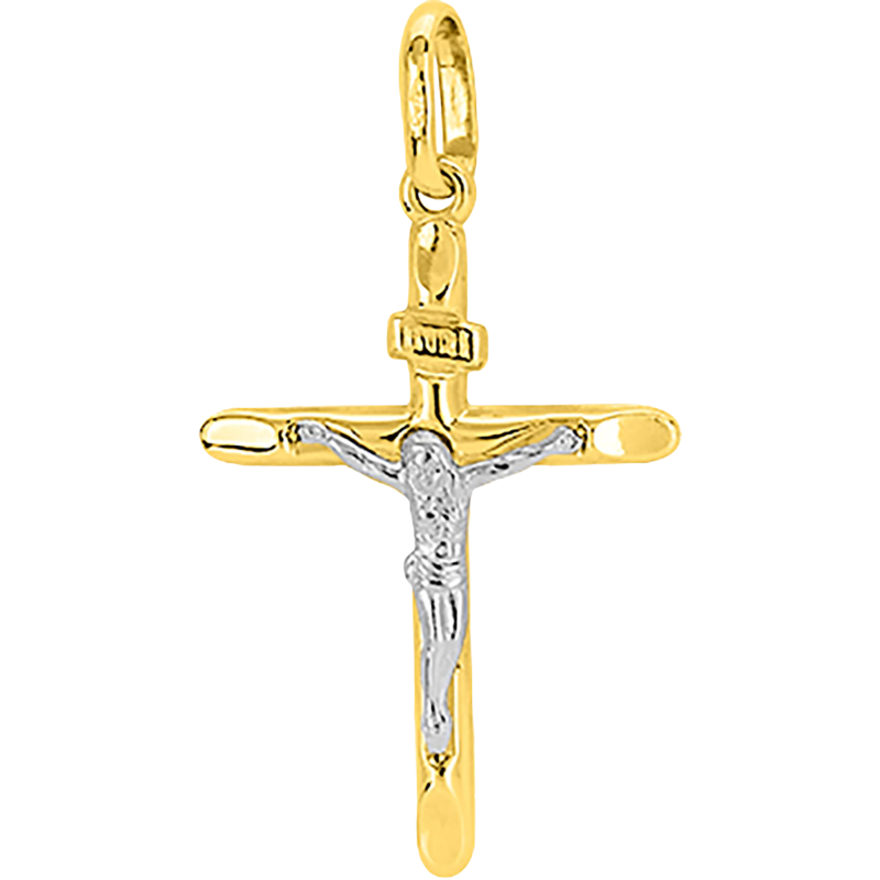 Croix ornée du Christ 15x25mm Or 18 Carats