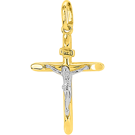 Croix ornée du Christ 15x25mm Or 18 Carats