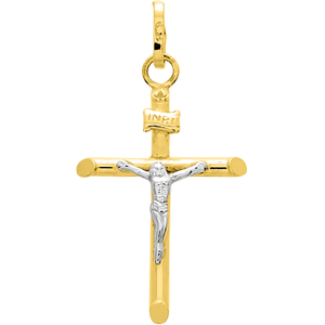 Croix ornée du Christ 15x25mm Or 18 Carats