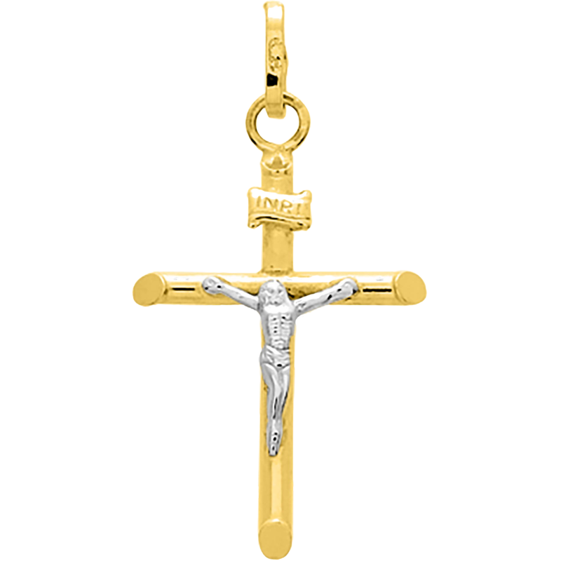 Croix ornée du Christ 15x25mm Or 18 Carats