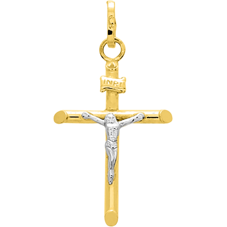 Croix ornée du Christ 15x25mm Or 18 Carats