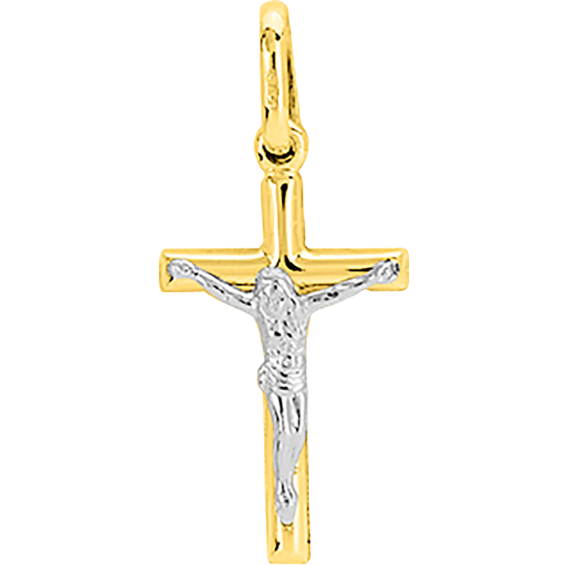 Croix ornée du Christ 15x25mm Or 18 Carats