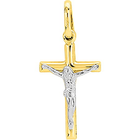 Croix ornée du Christ 15x25mm Or 18 Carats