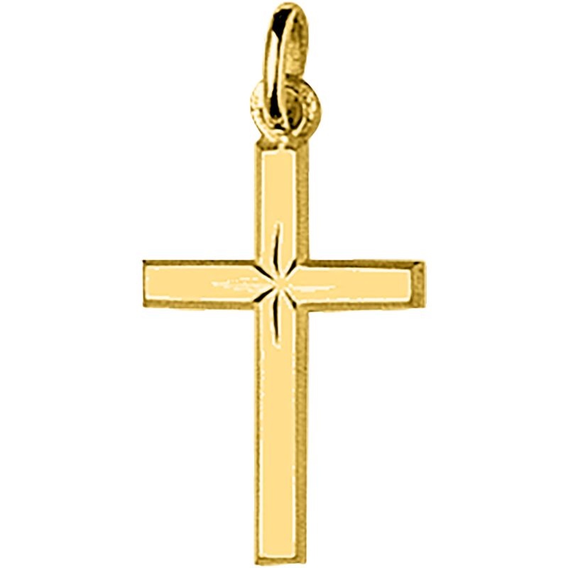 Croix ornée du Christ 15x25mm Or 18 Carats