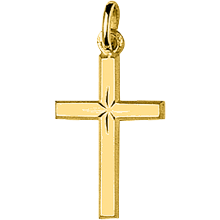 Croix ornée du Christ 15x25mm Or 18 Carats