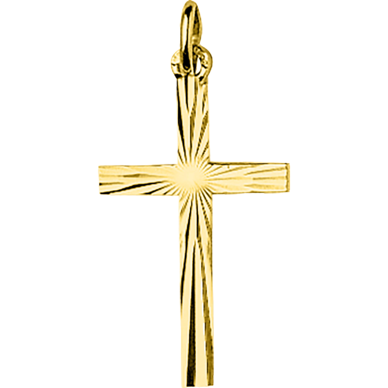 Croix ornée du Christ 15x25mm Or 18 Carats