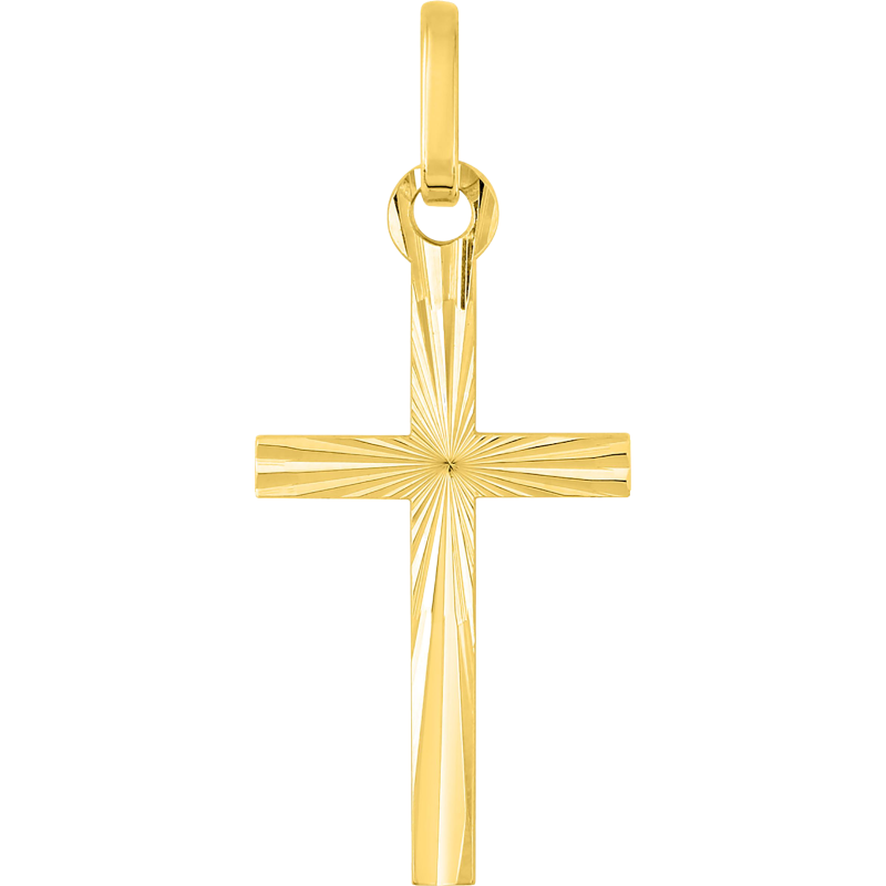 Croix ornée du Christ 15x25mm Or 18 Carats