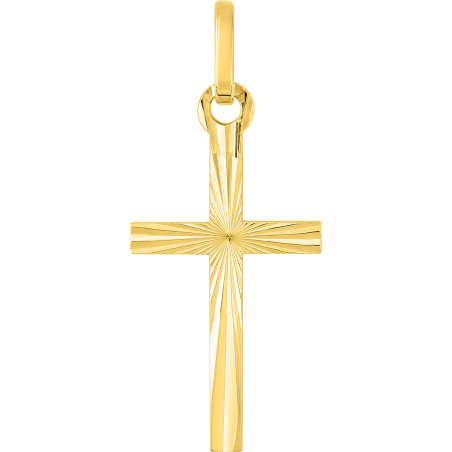 Croix ornée du Christ 15x25mm Or 18 Carats