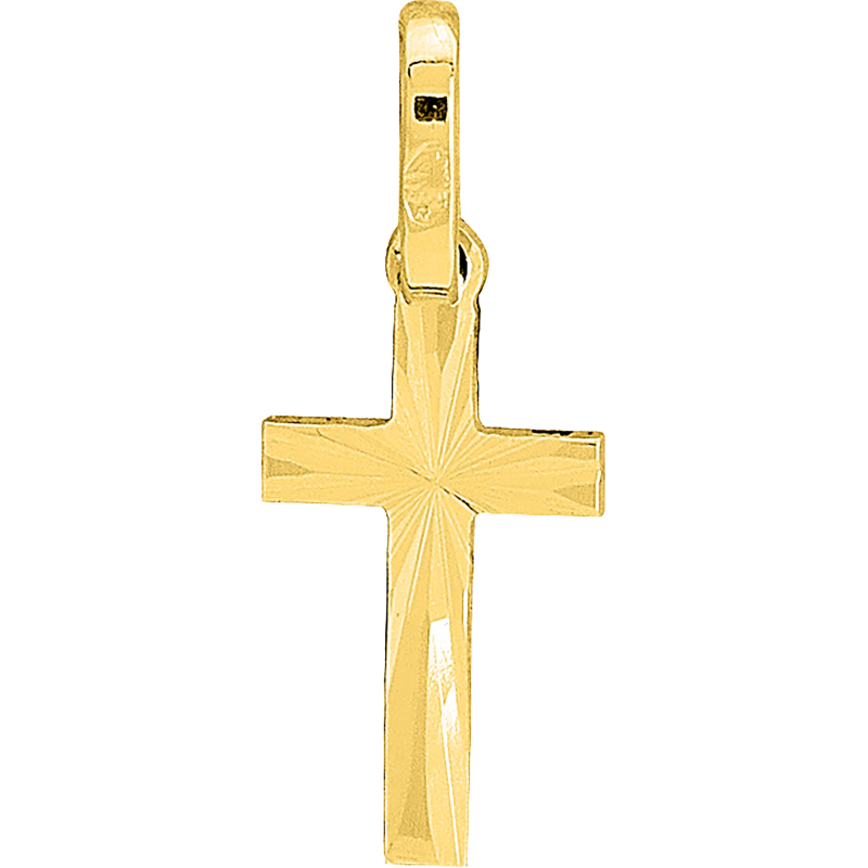 Croix ornée du Christ 15x25mm Or 18 Carats